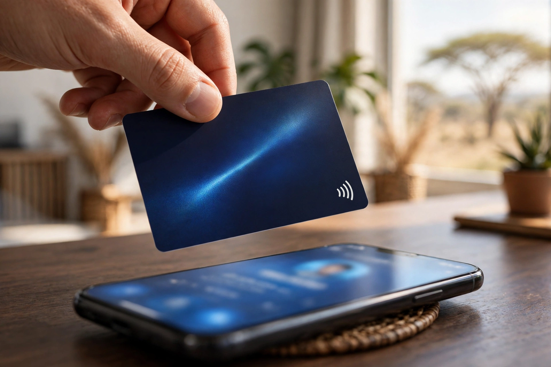 Carte Intello tapée contre un smartphone