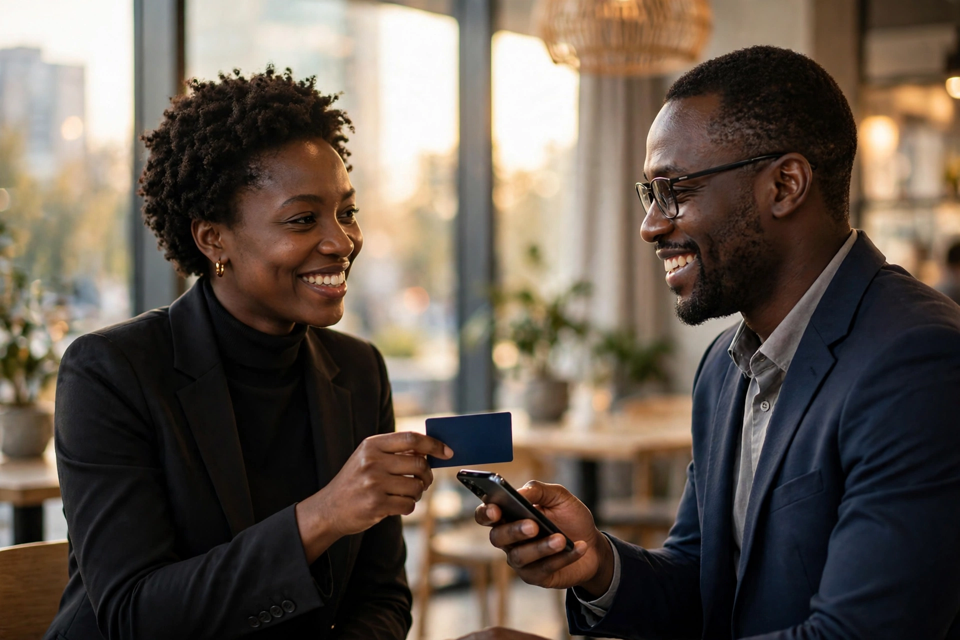 Échange de carte Intello lors d'un événement réseau